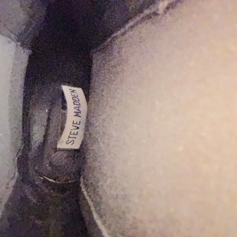 Steve Madden Black Leather Platform Chelsea Heeled Boots - Picture 7 of 9